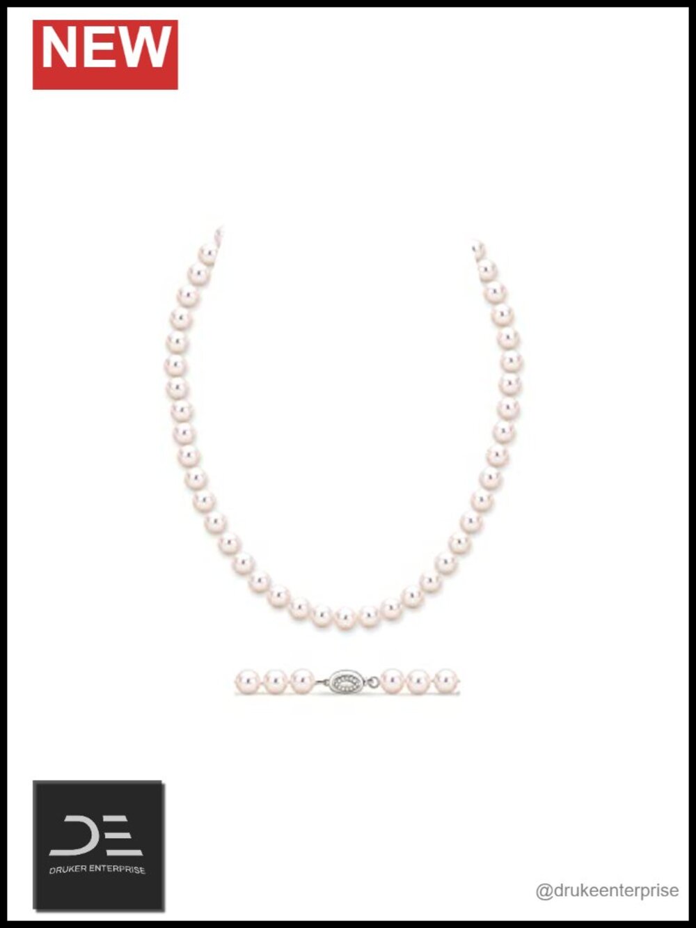 Freshwater Cultured Pearl Strand Necklace 925 Sterling Silver Hand-Knotted